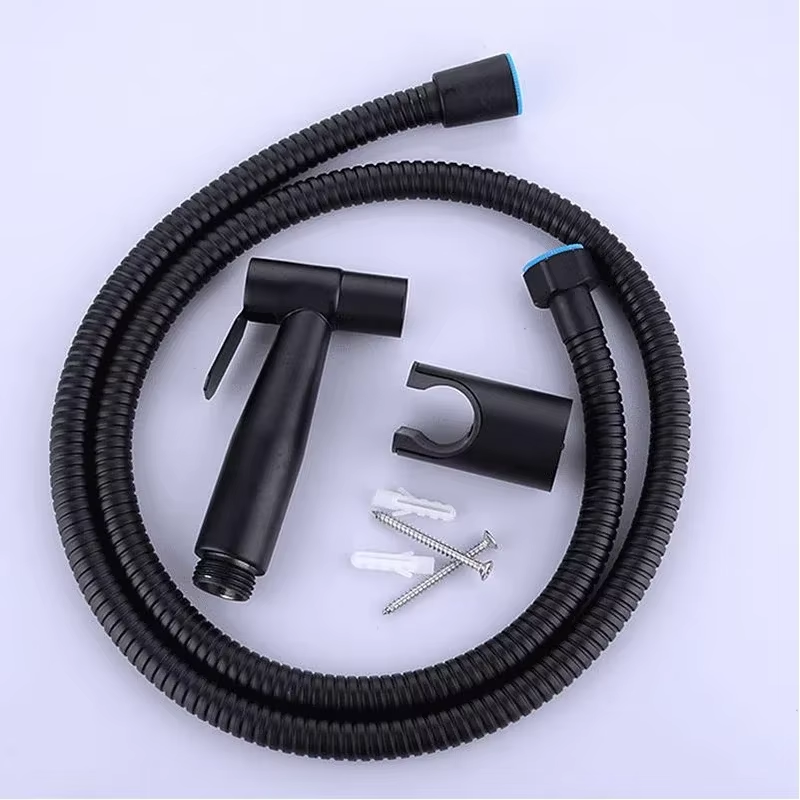 Toilet Fill Valve - Douchette WC noire en acier inoxydable